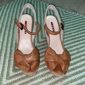 Prada Calzature Donna Wedge Heals with Bow